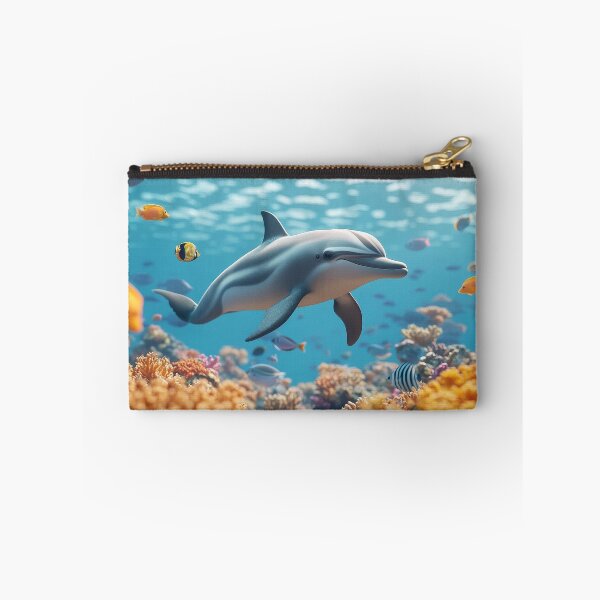 Item preview, Tropical Dolphin Encounter - Colorful Marine Life Art designed and sold by Emaga Digital Studio.