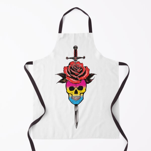Item preview, Gothic Pansexual Skull & Rose Dagger – Pansexual Pride Flag Design designed and sold by Travelslightly.