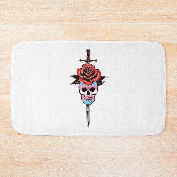 Item preview, Gothic Transgender Skull & Rose Dagger – Trans Pride Flag Design designed and sold by Travelslightly.