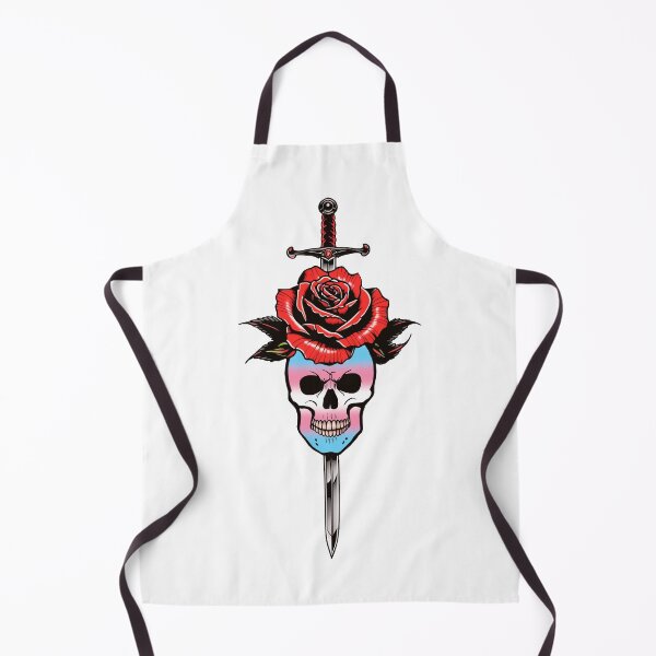 Item preview, Gothic Transgender Skull & Rose Dagger – Trans Pride Flag Design designed and sold by Travelslightly.