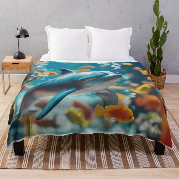 Item preview, Coral Reef Dolphin - Vibrant Underwater Ocean Art designed and sold by Emaga Digital Studio.