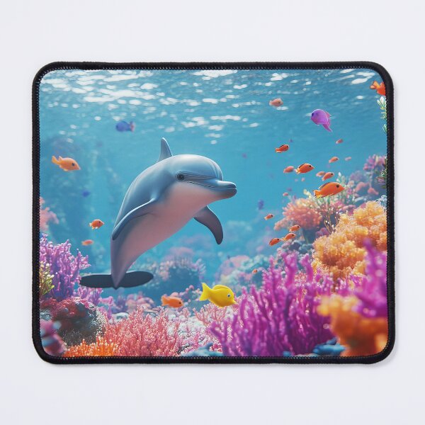 Item preview, Dolphin Paradise - Coral Reef Ocean Wall Art designed and sold by Emaga Digital Studio.