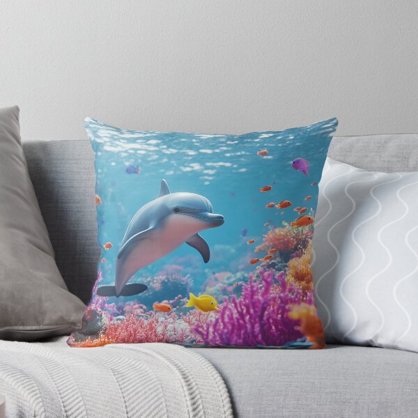 Item preview, Dolphin Paradise - Coral Reef Ocean Wall Art designed and sold by Emaga Digital Studio.