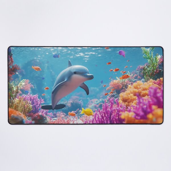 Item preview, Dolphin Paradise - Coral Reef Ocean Wall Art designed and sold by Emaga Digital Studio.