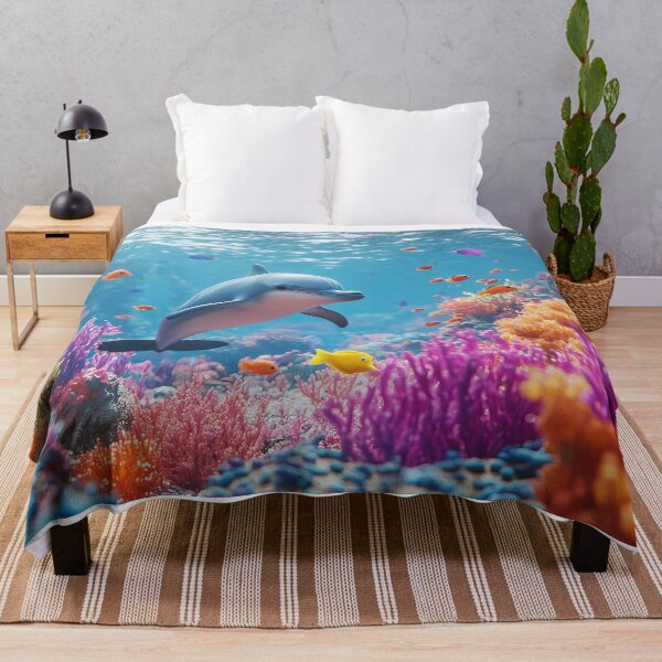 Item preview, Dolphin Paradise - Coral Reef Ocean Wall Art designed and sold by Emaga Digital Studio.