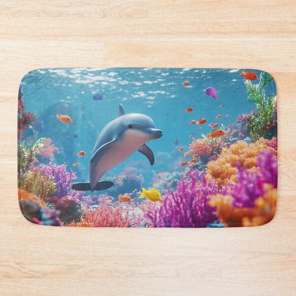Item preview, Dolphin Paradise - Coral Reef Ocean Wall Art designed and sold by Emaga Digital Studio.