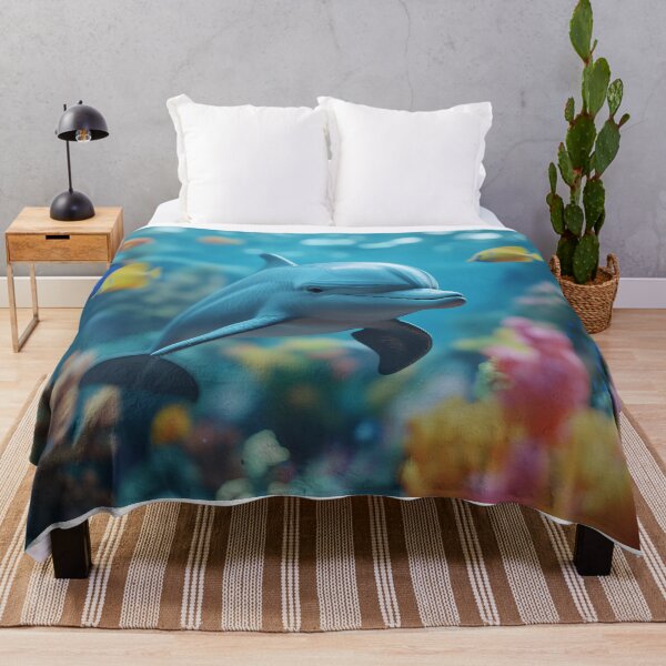 Item preview, Underwater Dolphin Adventure - Vibrant Reef Artwork designed and sold by Emaga Digital Studio.