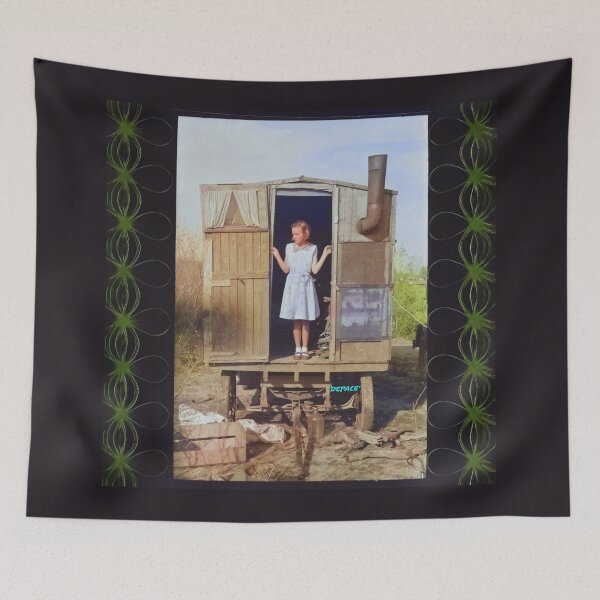 Item preview, Dust & Determination, A Migrant’s Daughter in Her Tin-Can Doorway - dePace' designed and sold by mrpropcake.