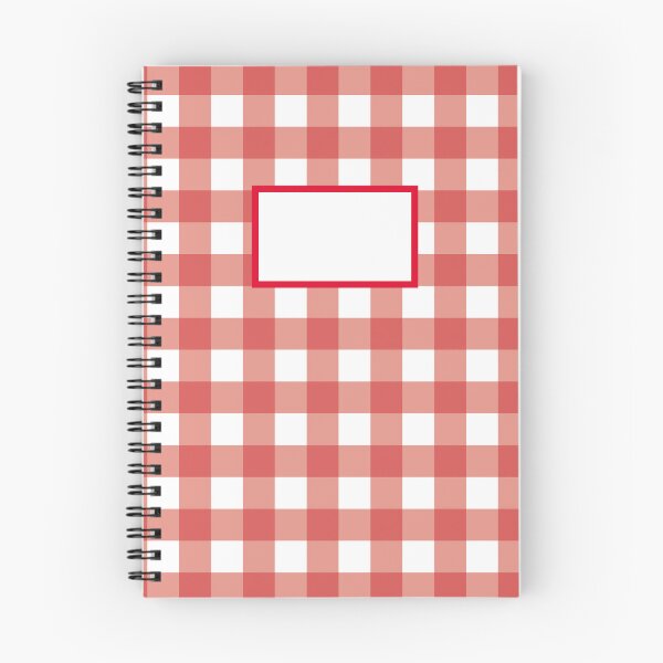 Artikelvorschau, Klassisches rotes Gingham-Notizbuch entworfen und verkauft von poppypaperworks.