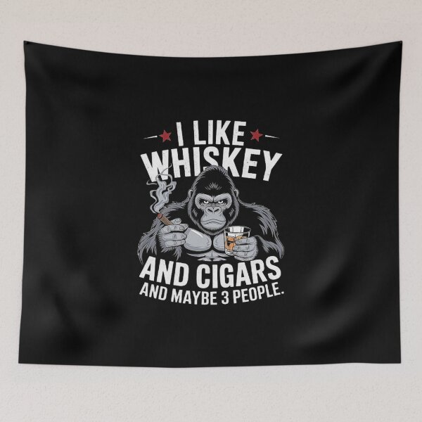 Item preview, I Like Whiskey And Cigars And Maybe 3 People Monkey designed and sold by love3617.