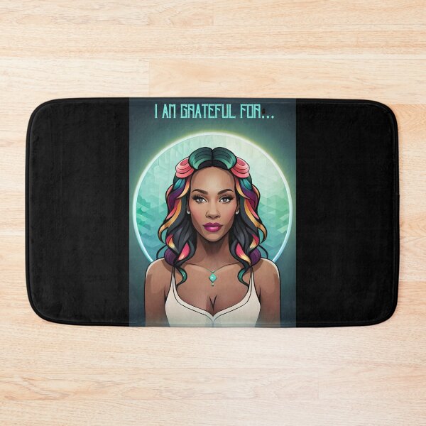 Item preview, Glam Girl I Am Grateful For Inspirations Rainbow Teal Moon  designed and sold by Melan Designs.