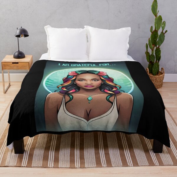 Item preview, Glam Girl I Am Grateful For Inspirations Rainbow Teal Moon designed and sold by Melan Designs.