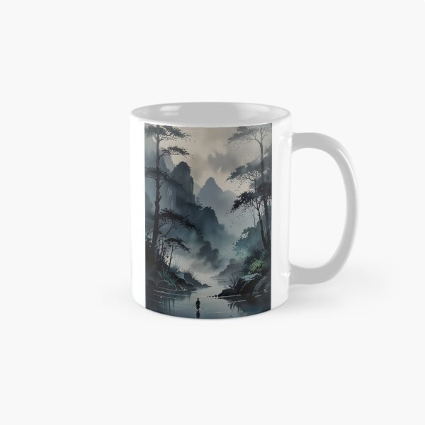 Aperçu de l'œuvre Image peinte de style japonais - Pêche au petit matin créée et vendue par Saim-165.