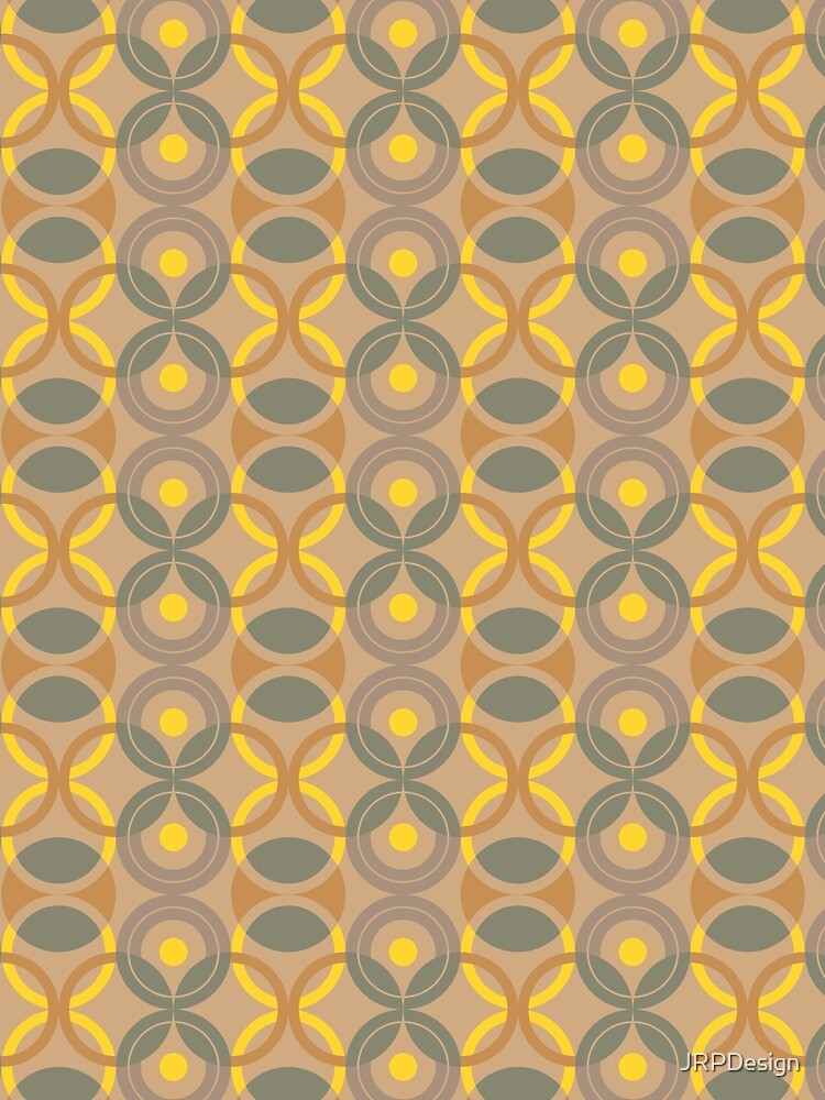 Thumbnail 3 of 3, Scarf, Mod Rings repeat - tan designed and sold by JRPDesign.