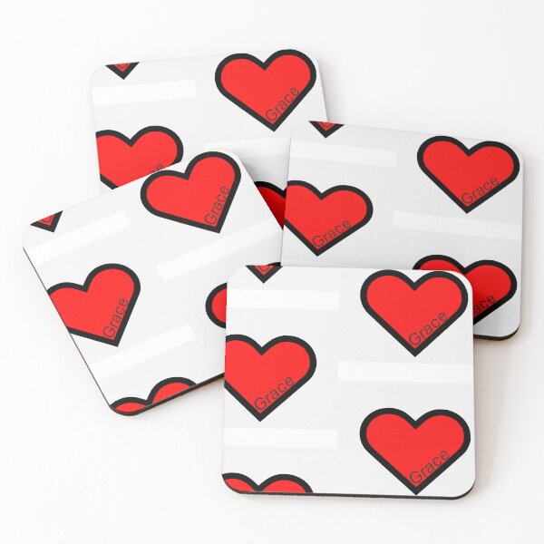 Item preview, "grace" red outlined heart designed and sold by creationhaven.