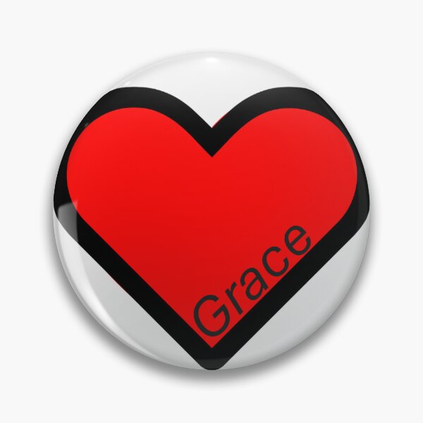 Item preview, "grace" red outlined heart designed and sold by creationhaven.