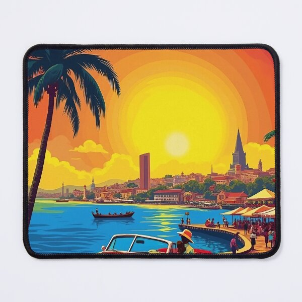 Item preview, A Retro Pop Art Poster of Dakar, Senegal | Vintage African City Art | Dakar Street Scene | Bold Retro Design designed and sold by PaintedPixels01.