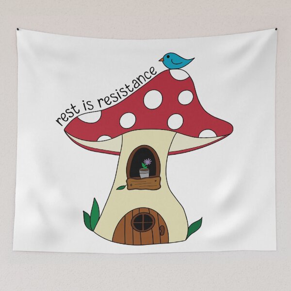 Item preview, Rest is Resistance Mushroom Fairy House designed and sold by SpoonsAndRoses.