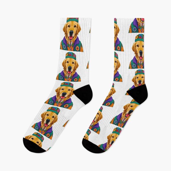 Item preview, Groovy 1970s Golden Retriever – Peace, Love & Retro Vibes designed and sold by Fredster1966.