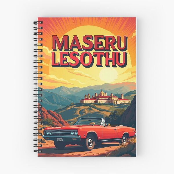 Item preview, Retro Pop Art Poster of Maseru, Lesotho | Vibrant Cityscape Art | 80s Style Vintage Design | Lesotho Travel Poster designed and sold by PaintedPixels01.