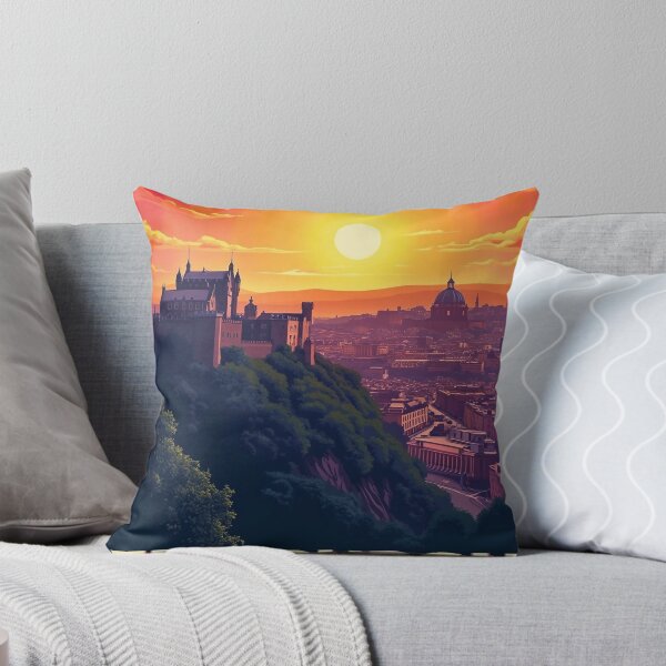 Item preview, Retro Pop Art Poster of Edinburgh, Scotland | Vintage Scotland Art | Edinburgh Cityscape Poster | Scottish Iconic Landmarks designed and sold by PaintedPixels01.