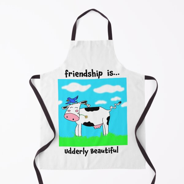 Item preview, Friendship is Udderly Beautiful with Cute Cow and Bird Cowleen and Bluebell designed and sold by ArtByMarkDesign.