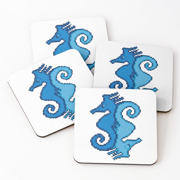 Item preview, Copy of Timeless Tessellation: Escher-Inspired blue Pixelated Sea Horses designed and sold by Doug0276.