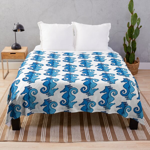 Item preview, Copy of Timeless Tessellation: Escher-Inspired blue Pixelated Sea Horses designed and sold by Doug0276.