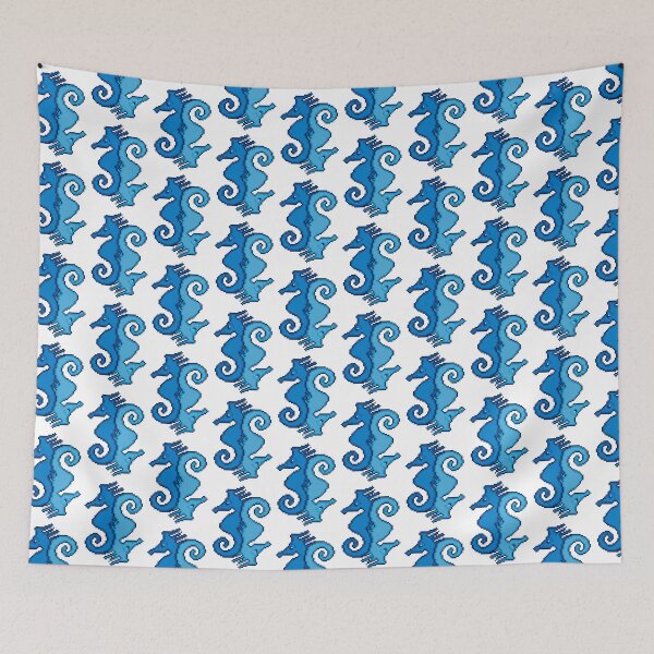 Item preview, Copy of Timeless Tessellation: Escher-Inspired blue Pixelated Sea Horses designed and sold by Doug0276.