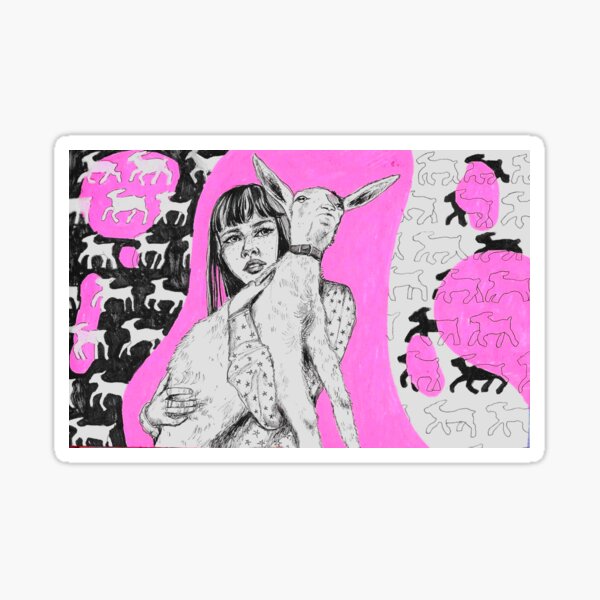 Item preview, Baby Goat Girl Pink Illustration designed and sold by CreativeGirl222.