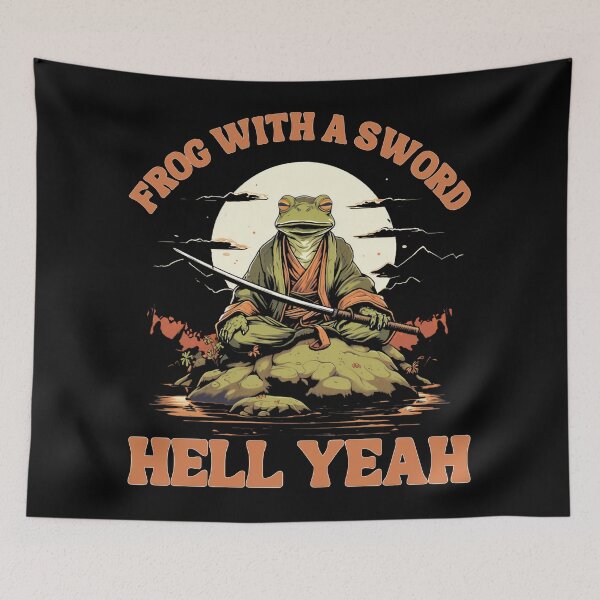 Item preview, Frog With A Sword Hell Yeah designed and sold by ViraliDesigns.