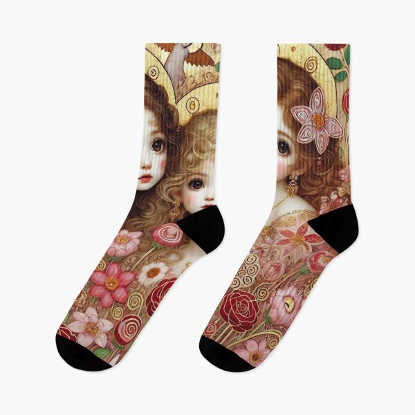 Item preview, Klimt Inspired Angelic Sisters: Romantic Floral Portrait Art designed and sold by Yves Artico.