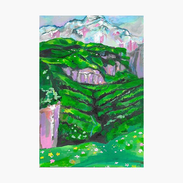 Vista previa del artículo con la obra «Lindo paisaje de montaña primaveral», diseñado y vendido por CreativeGirl222.