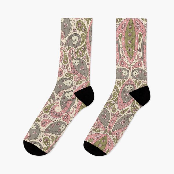 Item preview, Whimsical Paisley Possums in Pink and Green designed and sold by somecallmebeth.