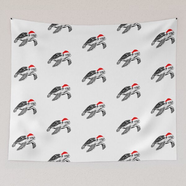 Item preview, Santa Hat Green Sea Turtle designed and sold by JollyCritters.