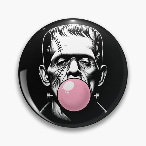 Item preview, Monster Frankenstein Blowing Bubblegum Tee | Unique Horror Fan Apparel | Gothic Retro Pop Culture Monster Graphic T-Shirt, Alternative Shirt designed and sold by CM2P.