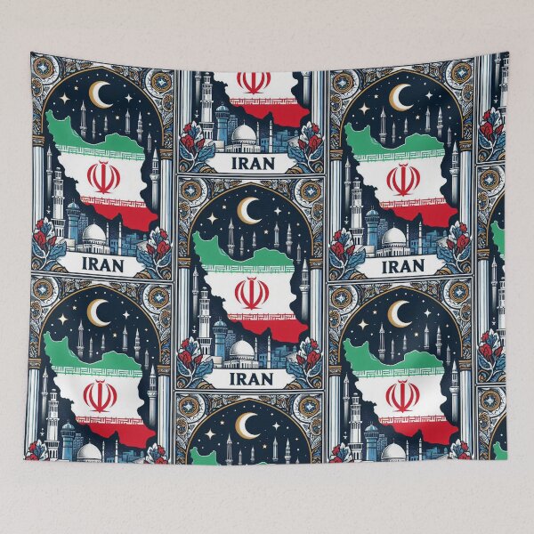 Item preview, Iran Flag Map Sticker designed and sold by ryanapples2.