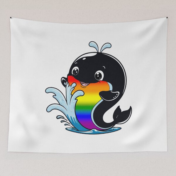 Item preview, Kawaii Rainbow Whale - LGBTQ Rainbow Pride Design designed and sold by Travelslightly.