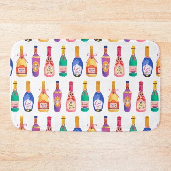 Artikelvorschau, Buntes Champagner-Cocktail-Weinflaschenmuster entworfen und verkauft von Natasha May Design.