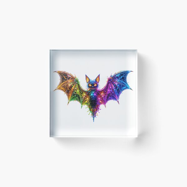 Item preview, Neon Cyber Bat – Glowing Geometric Wings designed and sold by GloriousArtSKD.