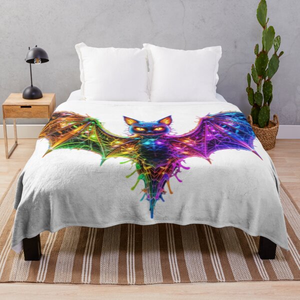 Item preview, Neon Cyber Bat – Glowing Geometric Wings designed and sold by GloriousArtSKD.