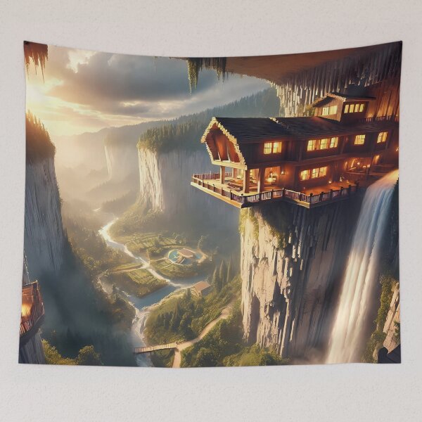 Item preview, Minecraft House on a cliff designed and sold by Psychacharm.