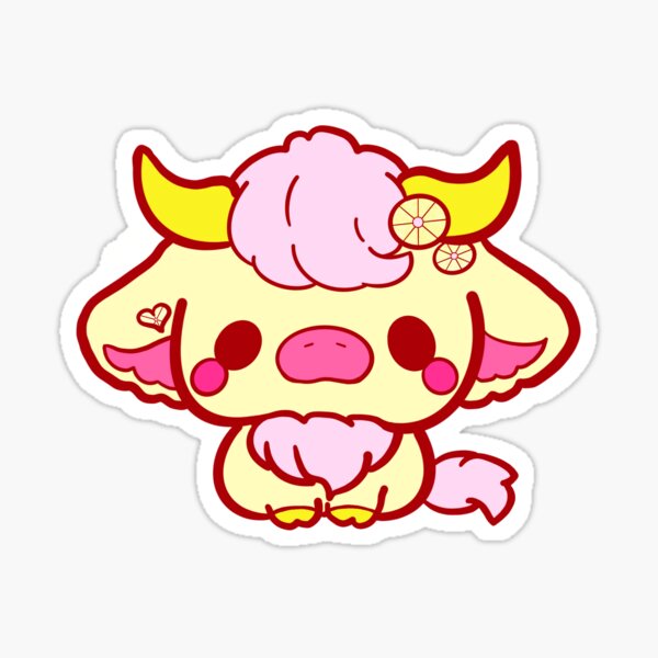 Vista previa del artículo con la obra «Vaca de merengue de limón kawaii», diseñado y vendido por NamelessNeuro.