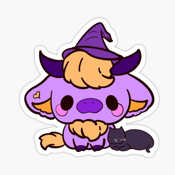 Vista previa del artículo con la obra «Vaca bruja kawaii», diseñado y vendido por NamelessNeuro.
