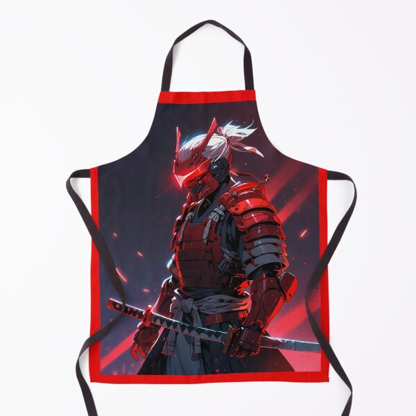 Item preview, Cyber Samurai Warrior - High-Tech Ronin with Red Visor designed and sold by ShadowTek.