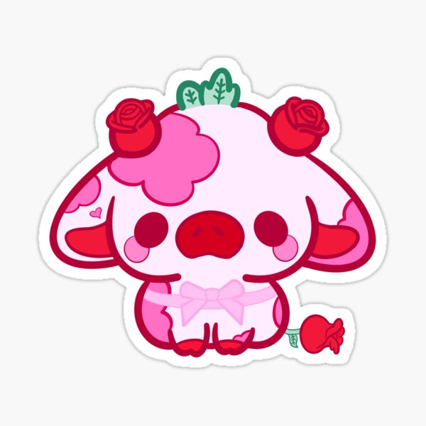 Vista previa del artículo con la obra «Vaca kawaii de San Valentín», diseñado y vendido por NamelessNeuro.