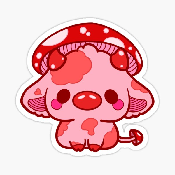 Vista previa del artículo con la obra «Vaca de hongos kawaii», diseñado y vendido por NamelessNeuro.