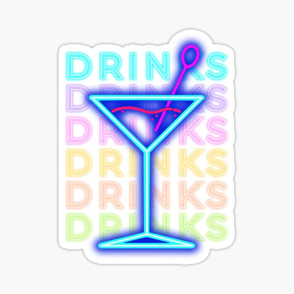 Aperçu de l'œuvre Boisson Martini Cocktail Néon créée et vendue par Shakesipserve.