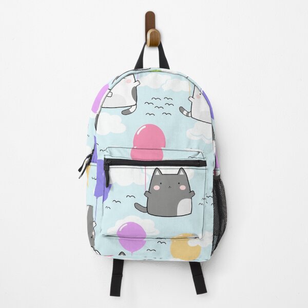 Item preview, Seamless Kawaii Cats Holding Baloons Cartoon Animals Vector Illustration designed and sold by vintageretrostyleshop.