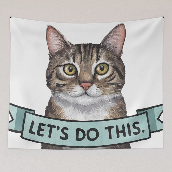 Item preview, Charming Tabby Cat Motivational Banner "Let's do This" designed and sold by AnimalAirtistry.